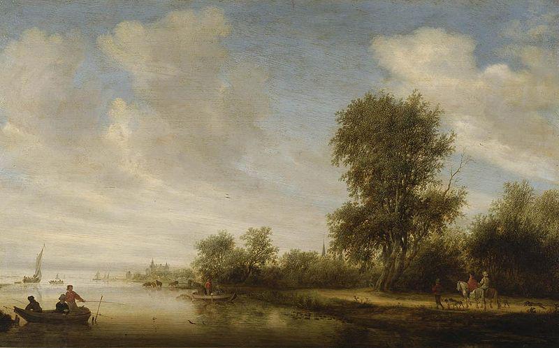 Salomon van Ruysdael River landscape China oil painting art